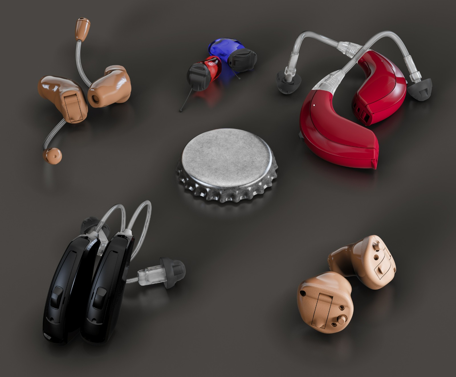 Different hearing aid styles for patient selection