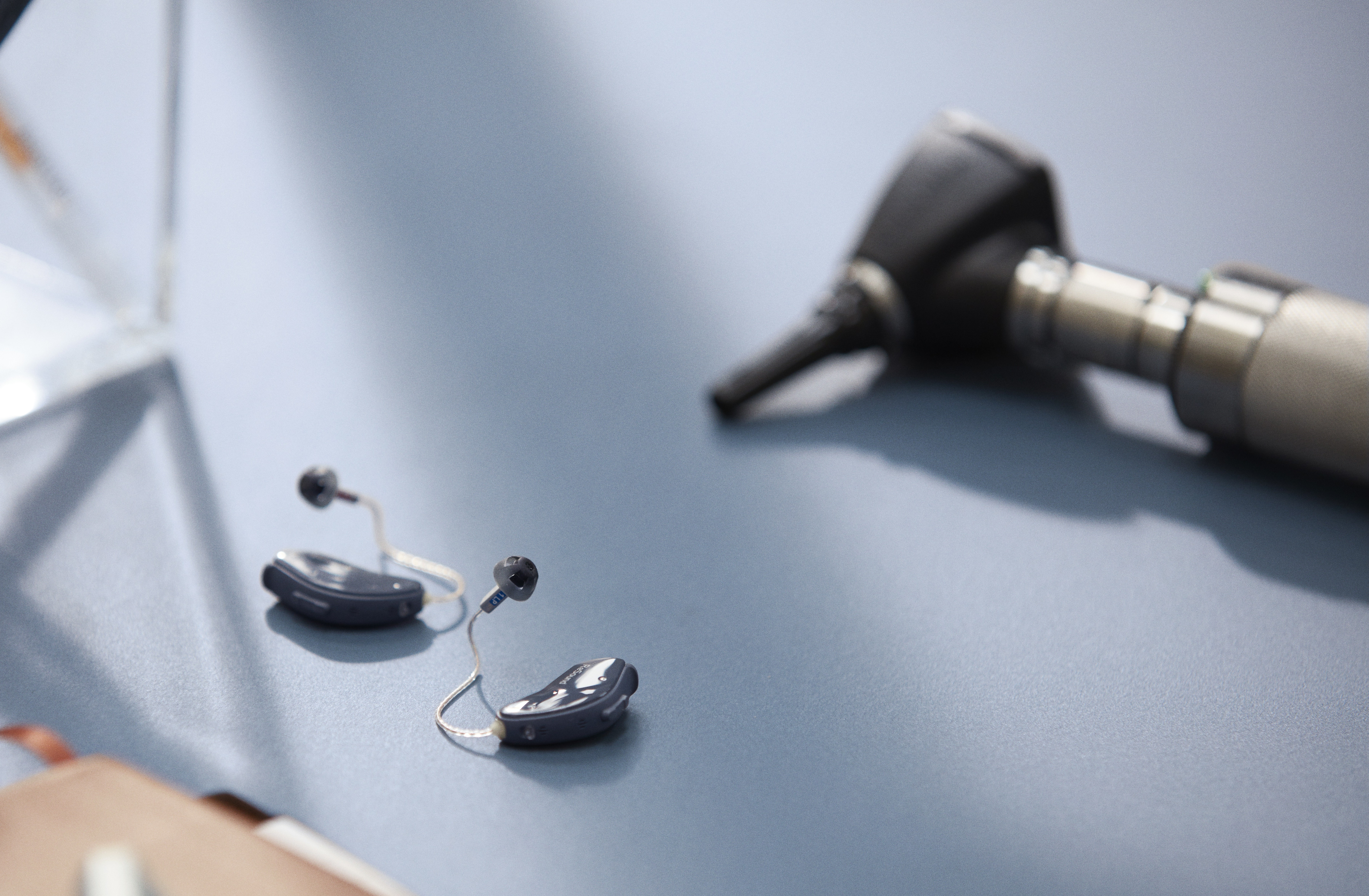 Premium hearing aids prepared for fitting and programming