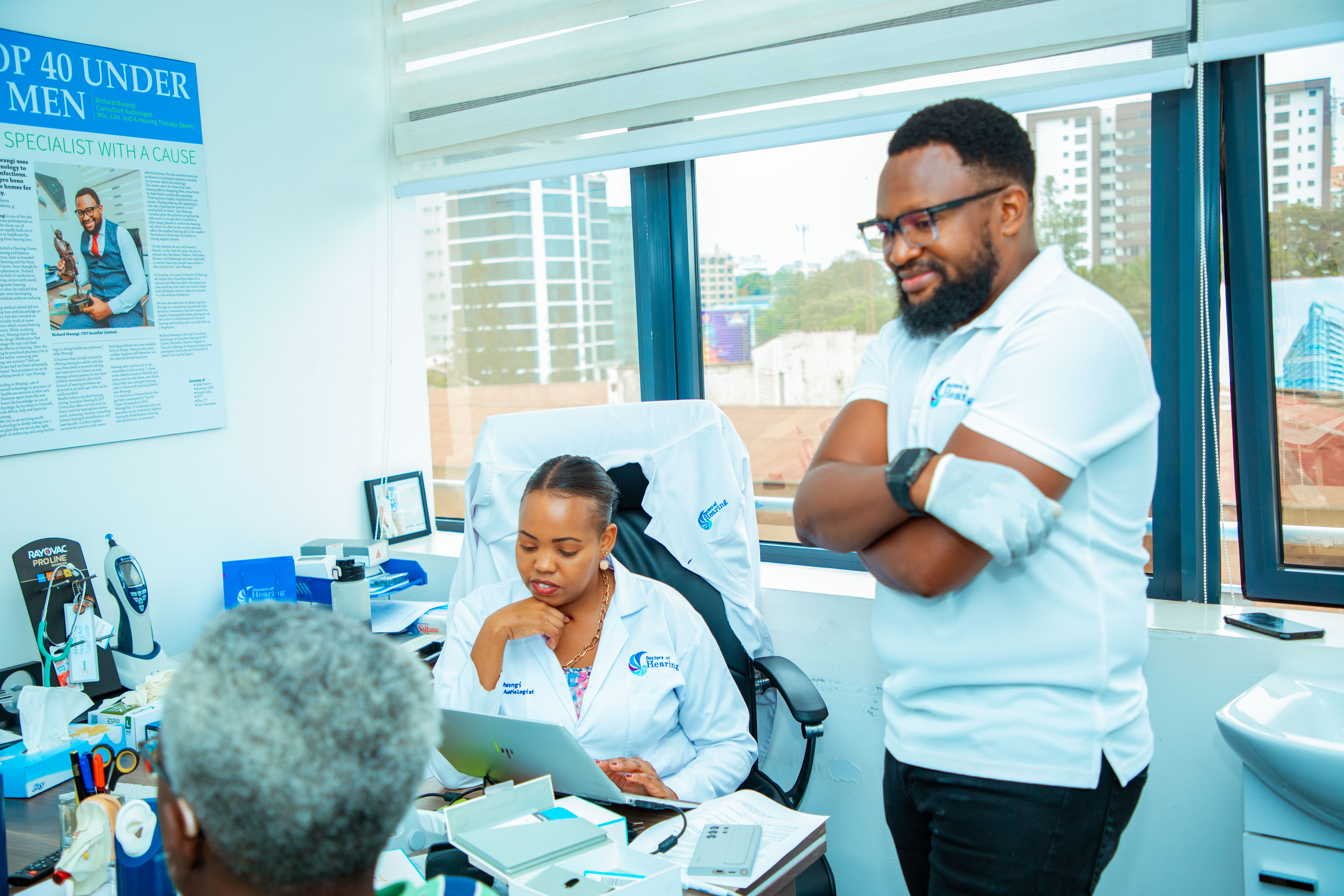 INCUSEAR team preparing a hearing assessment consultation