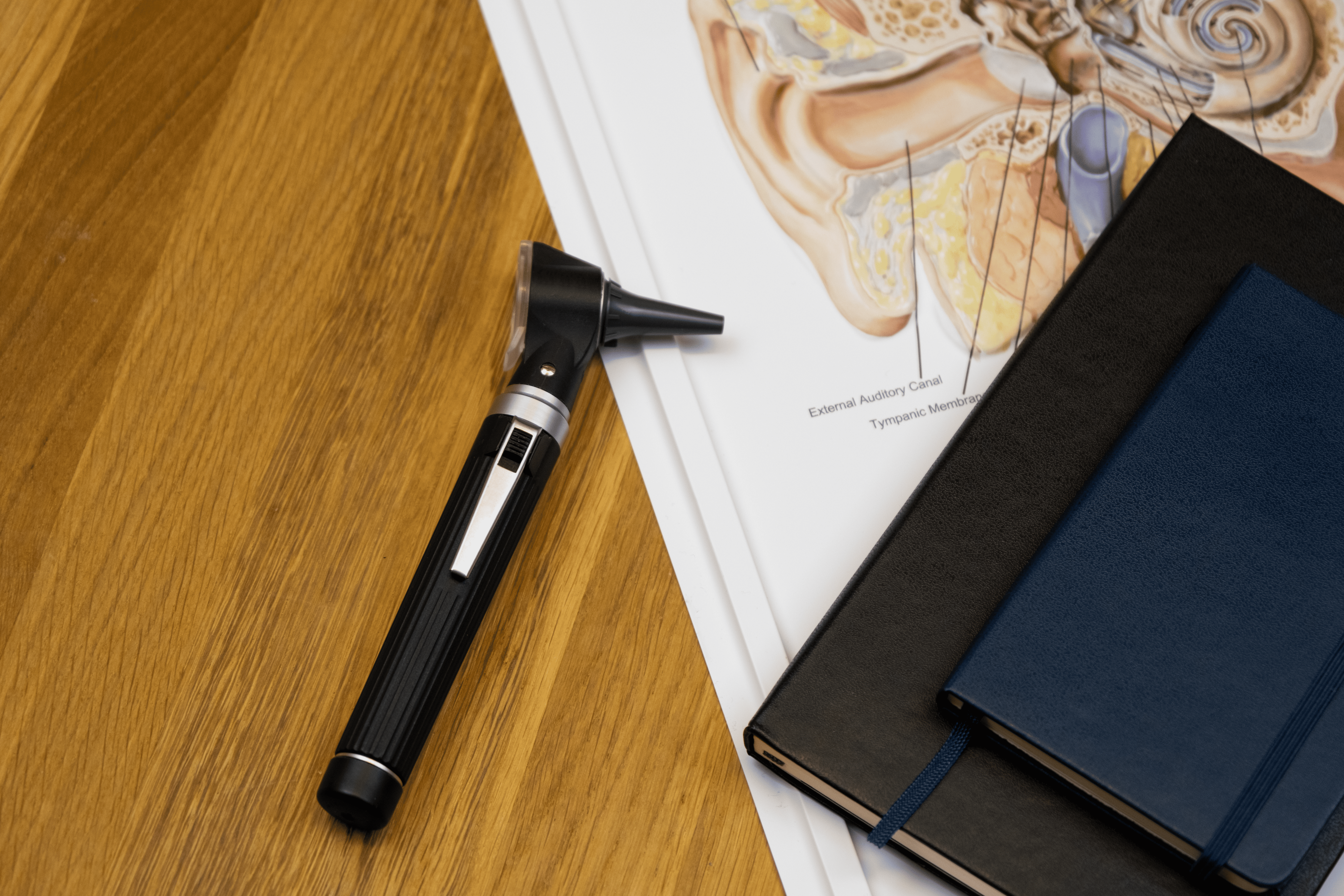 Otoscope and ear health tools for professional ear assessment